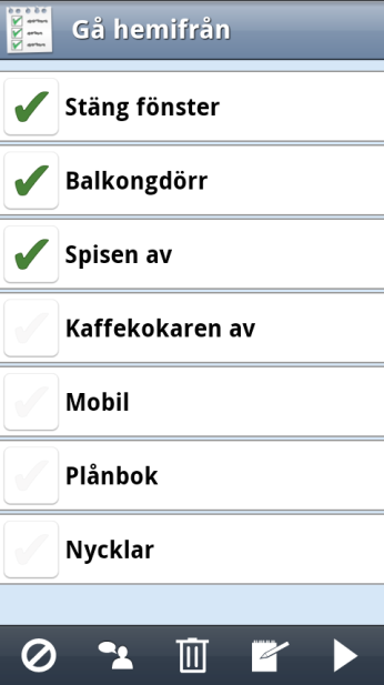 flera olika appar Anteckning