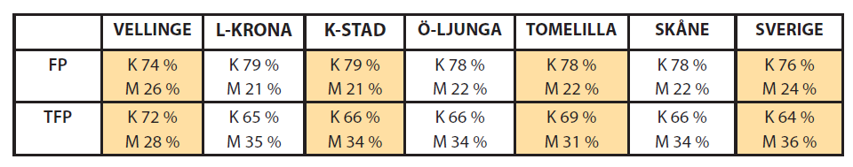 Jämställdhetsmål 3: En jämn fördelning av det