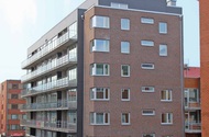 Byggtekniskt antal huskroppar 1 st Bruttoarea 23500 m2 Bruttovolym 141000 m3 Nybyggnad av flerbostadshus med butiker & garage i Borås Brf Söderport Söderport, Borås Vid Borås Tidning - mellan