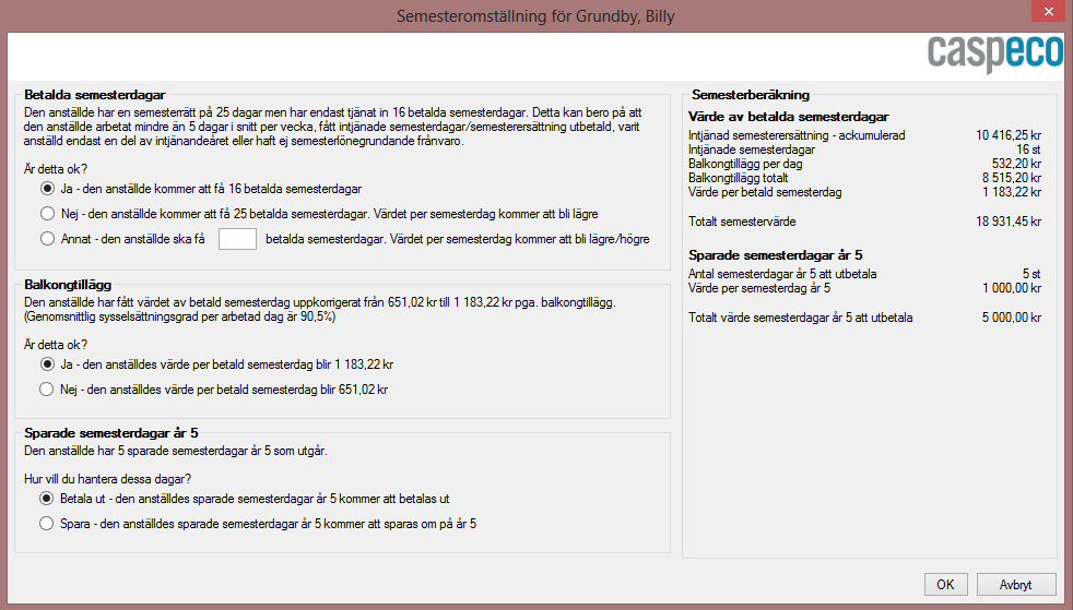 Semesterinstruktion Lönevarningar