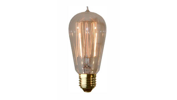 Glödlampa Edison 40W Klar glödlampa med form och tråddragning av den typ som förkom under perioden 1890-1930. Extra lång medellivslängd på 2000 h.