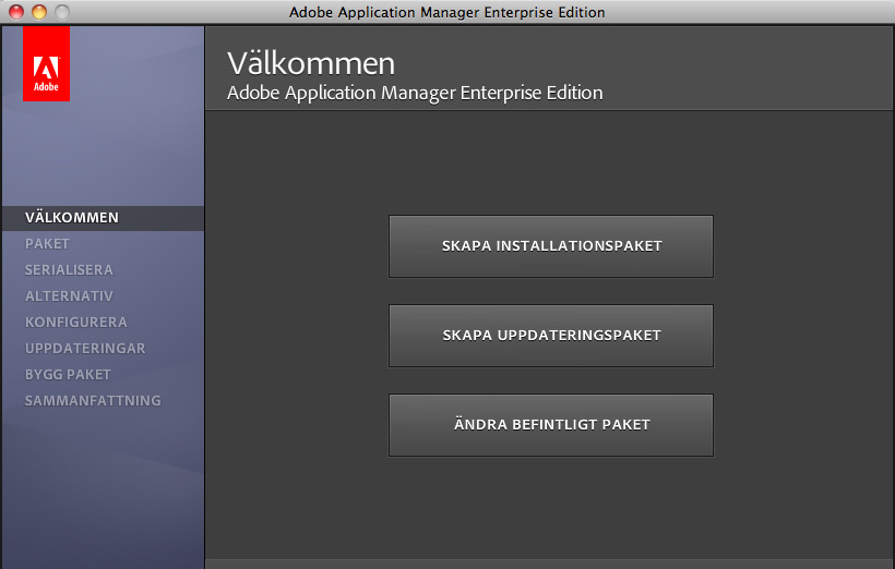 Använda Adobe Application Manager 2.
