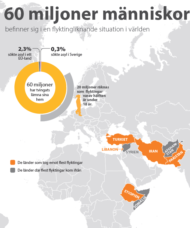 Flyktingsituationen i världen Turkiet nu största värdland för flyktingar 1. Turkiet 2.7 miljoner? 2. Pakistan 1.5 miljoner 3. Iran 982 000 4.