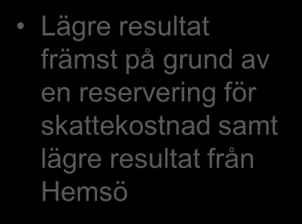Resultaträkning Mkr 2012 2011 Hyresintäkter 475 339 Försäljningsintäkter modulbyggnader 81 68 Nettoomsättning 556 407 Fastighetskostnader -152-119 Produktionskostnader moduler -69-60 Bruttoresultat