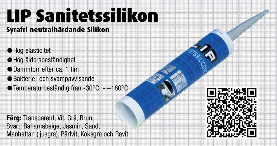 1 tim Bakterie- och svampavvisande Temperaturbeständig från -30 C - +180 C