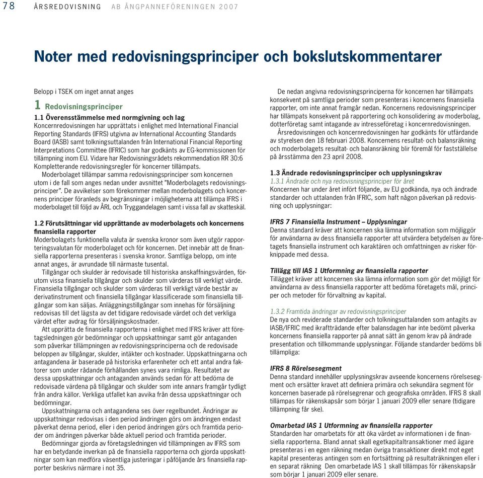(IASB) samt tolkningsuttalanden från International Financial Reporting Interpretations Committee (IFRIC) som har godkänts av EG-kommissionen för tillämpning inom EU.