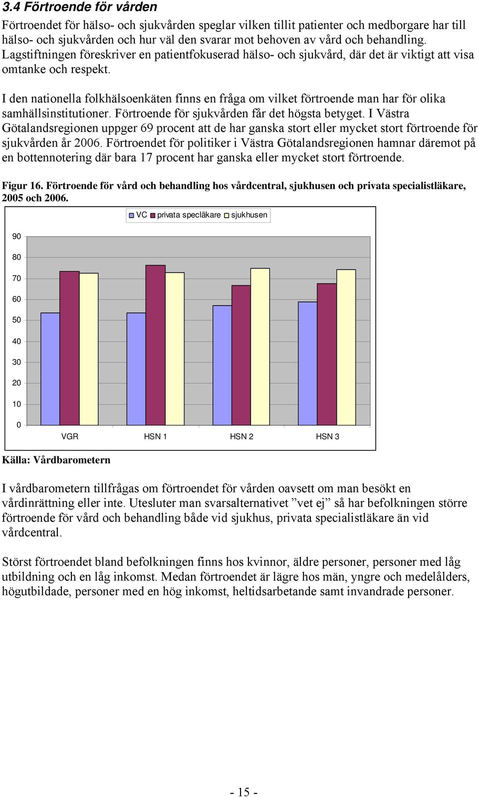 I den nationella folkhälsoenkäten finns en fråga om vilket förtroende man har för olika samhällsinstitutioner. Förtroende för sjukvården får det högsta betyget.