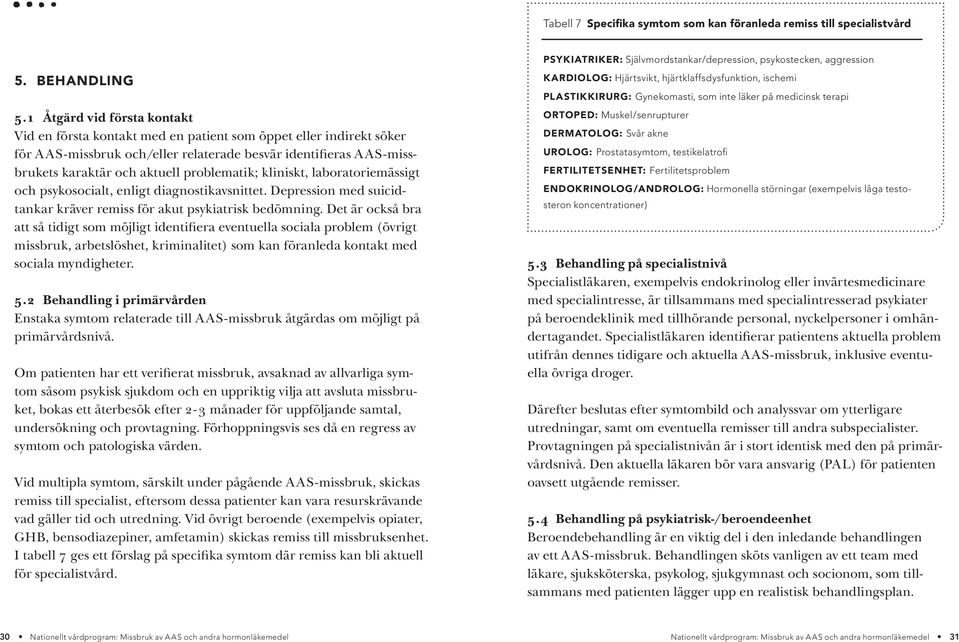 problematik; kliniskt, laboratoriemässigt och psykosocialt, enligt diagnostikavsnittet. Depression med suicidtankar kräver remiss för akut psykiatrisk bedömning.