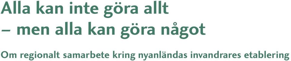 regionalt samarbete kring