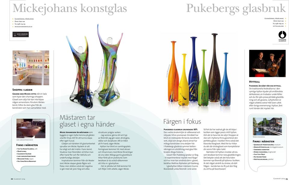 Förutom Mickes konst, hittar du även glas från de konstnärer som han samarbetar med. Pukeberg är känt för sin hyttsill.