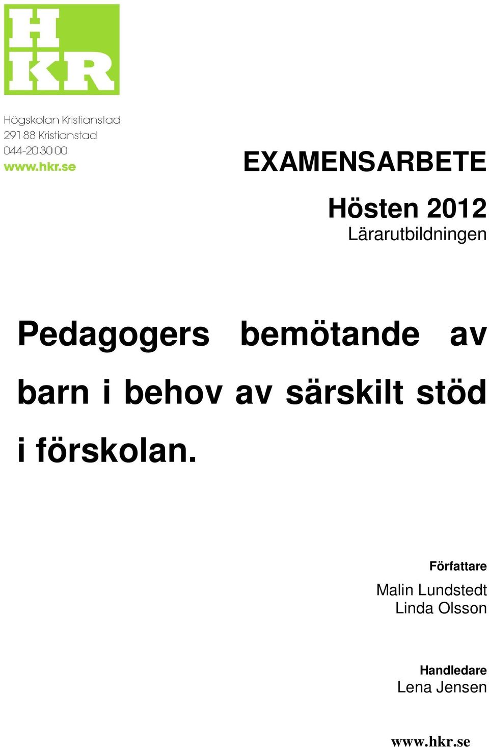 särskilt stöd i förskolan.