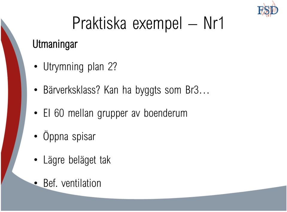 Kan ha byggts som Br3 EI 60 mellan grupper
