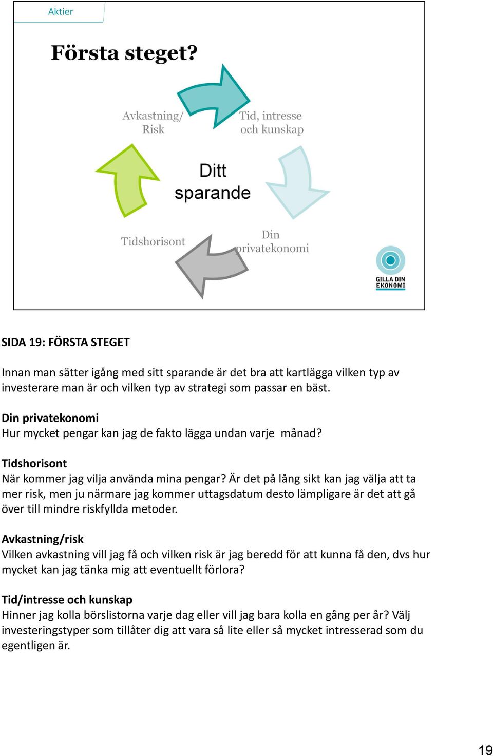 Är det på lång sikt kan jag välja att ta mer risk, men ju närmare jag kommer uttagsdatum desto lämpligare är det att gå över till mindre riskfyllda metoder.