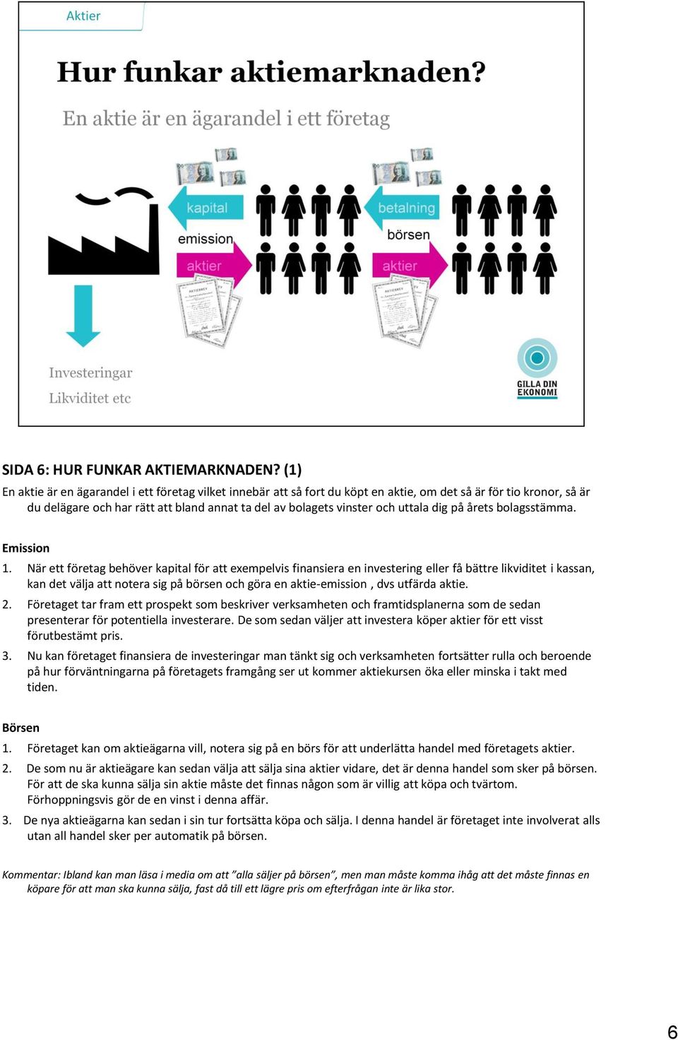 uttala dig på årets bolagsstämma. Emission 1.