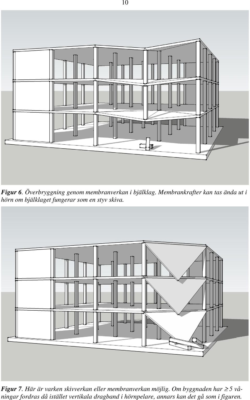 Figur 7. Här är varken skivverkan eller membranverkan möjlig.