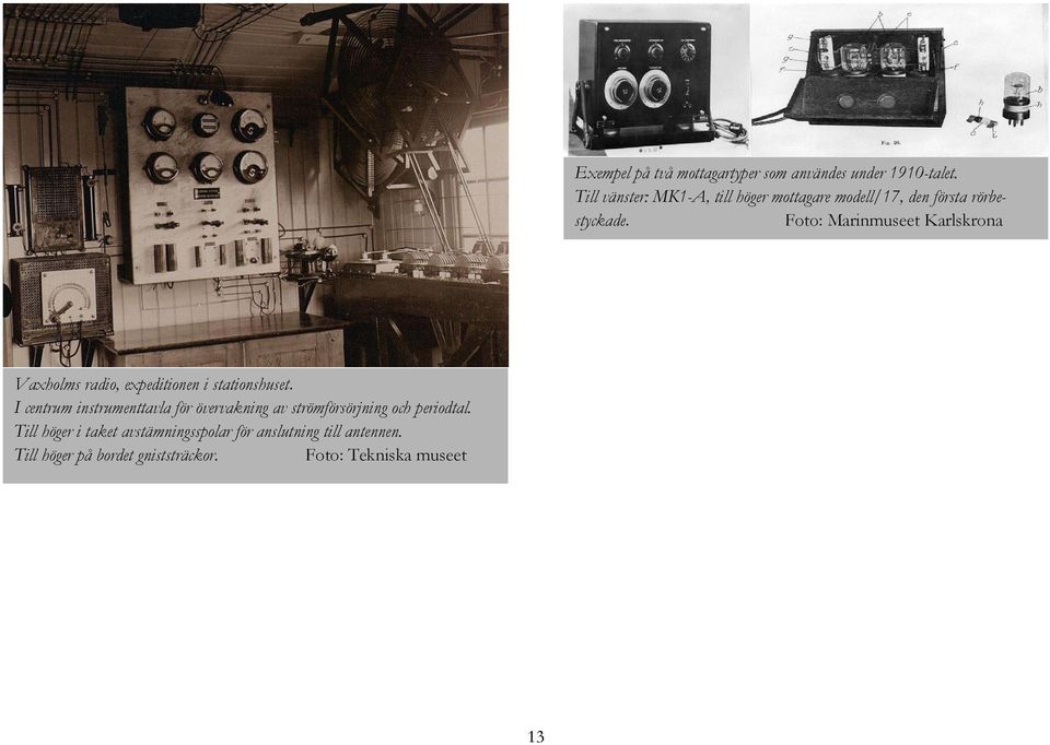 Foto: Marinmuseet Karlskrona Vaxholms radio, expeditionen i stationshuset.