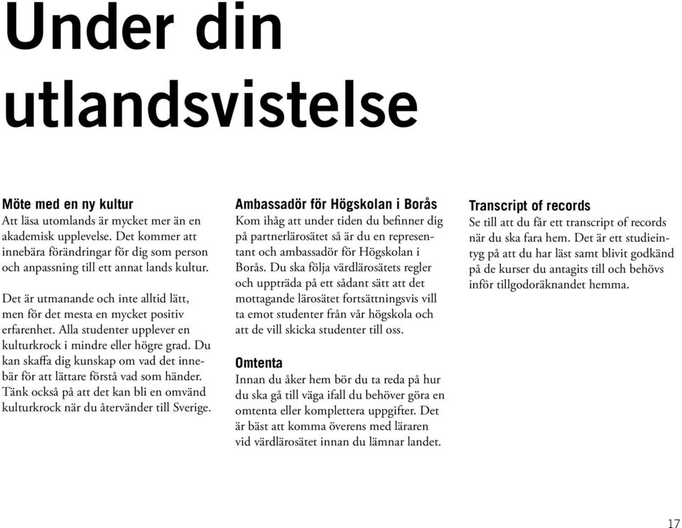 Alla studenter upplever en kulturkrock i mindre eller högre grad. Du kan skaffa dig kunskap om vad det innebär för att lättare förstå vad som händer.