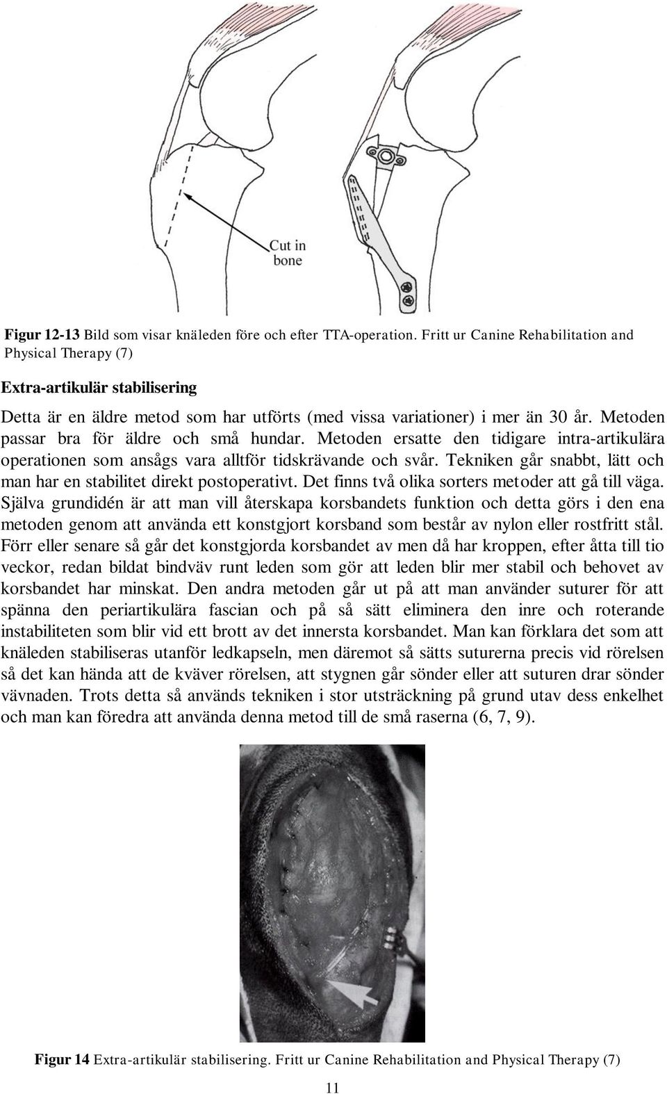 Metoden passar bra för äldre och små hundar. Metoden ersatte den tidigare intra-artikulära operationen som ansågs vara alltför tidskrävande och svår.