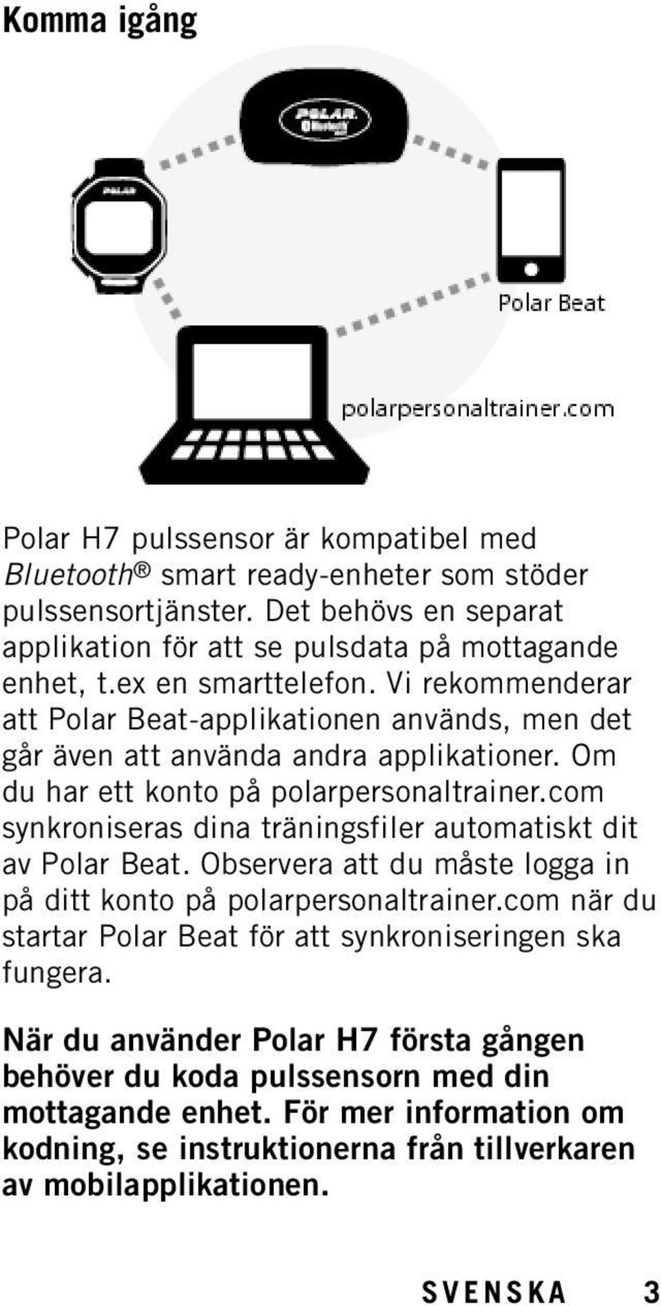 com synkroniseras dina träningsfiler automatiskt dit av Polar Beat. Observera att du måste logga in på ditt konto på polarpersonaltrainer.