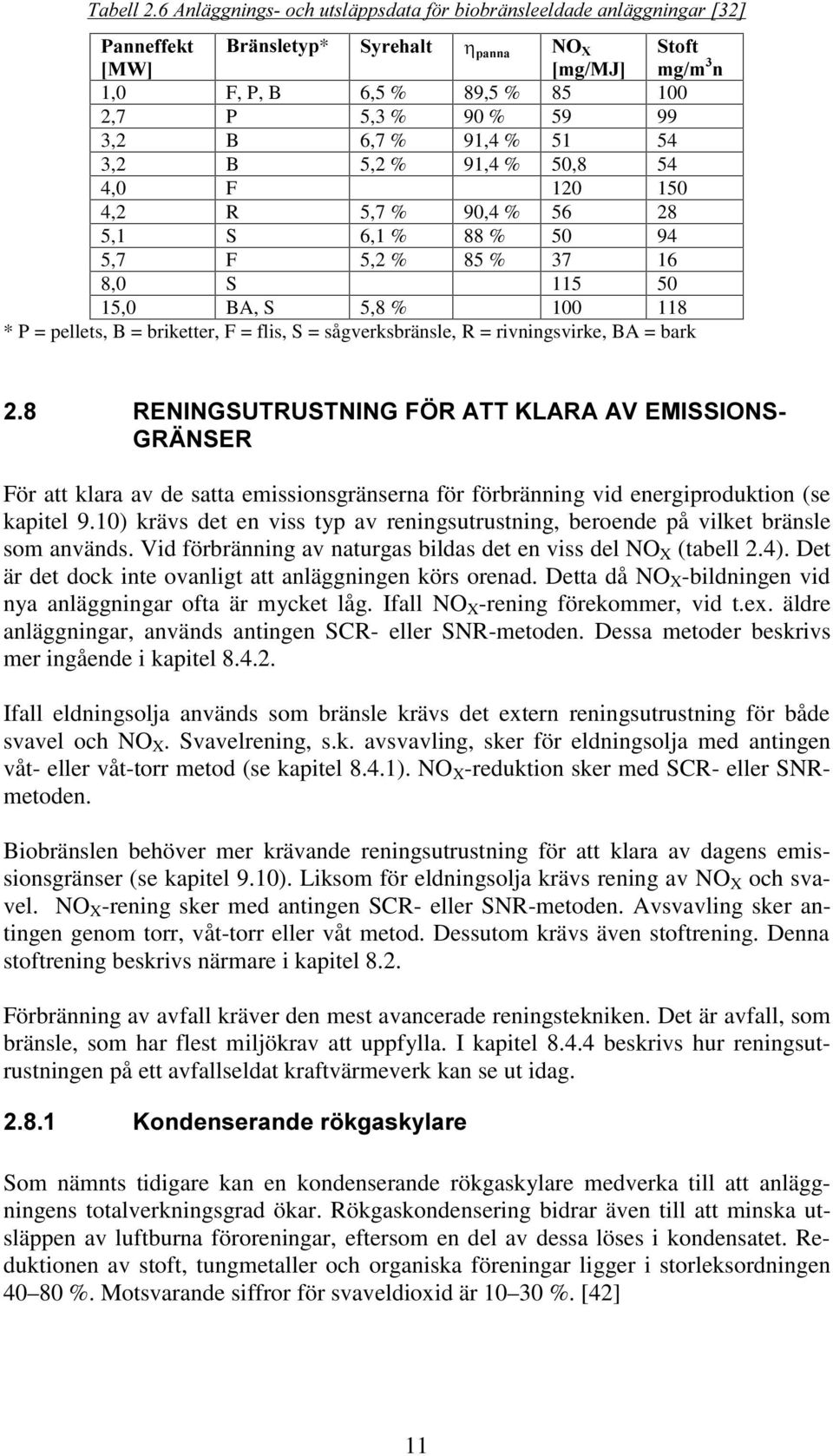 flis, S = sågverksbränsle, R = rivningsvirke, BA = bark 5(1,1*68758671,1*)g5$77./$5$$9(0,66,216 *5b16(5 För att klara av de satta emissionsgränserna för förbränning vid energiproduktion (se kapitel 9.