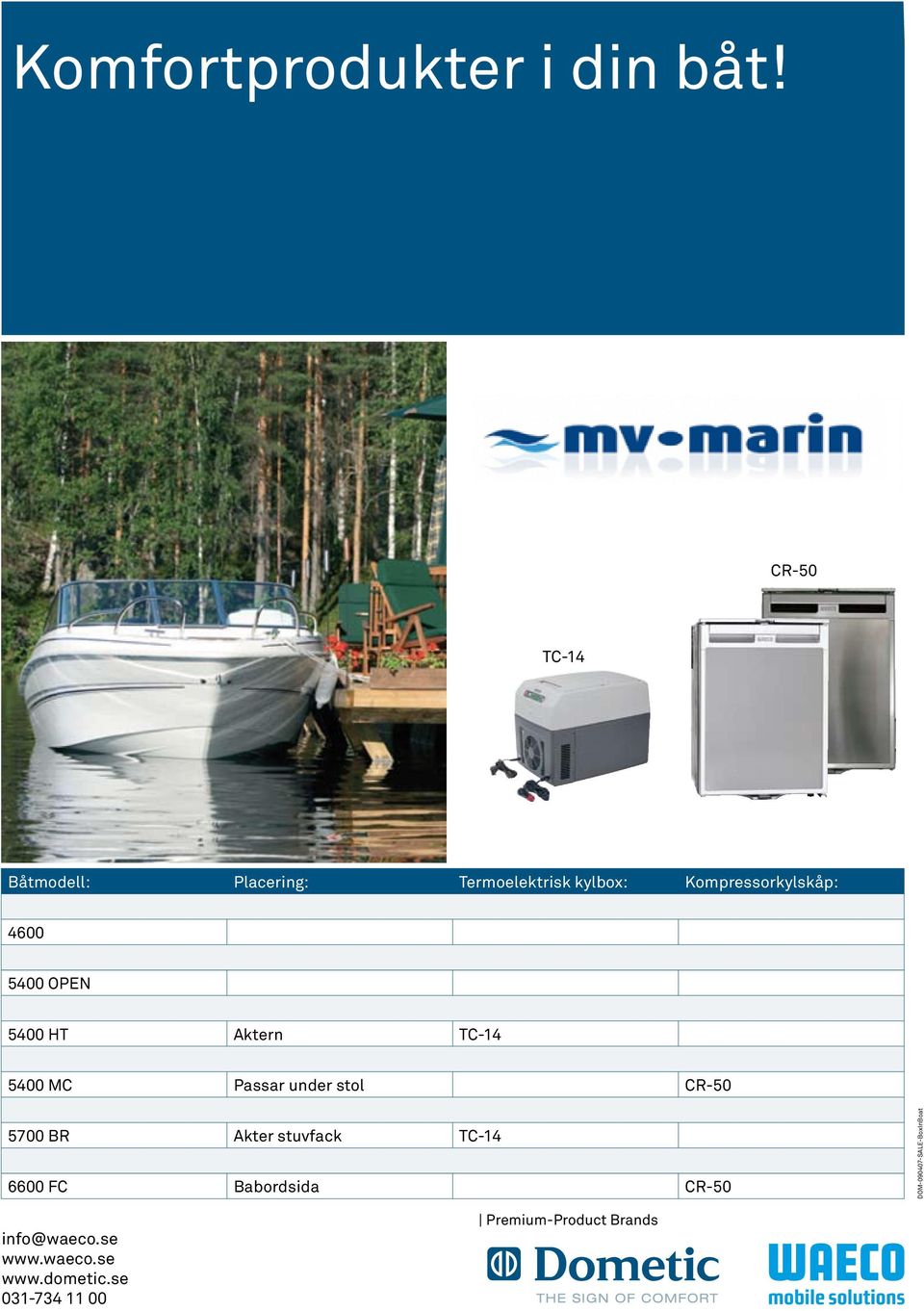 5400 HT Aktern 5400 MC Passar under stol