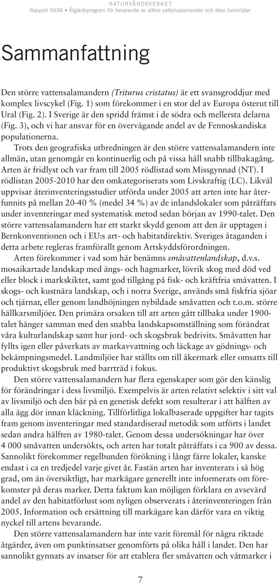 Trots den geografiska utbredningen är den större vattensalamandern inte allmän, utan genomgår en kontinuerlig och på vissa håll snabb tillbakagång.