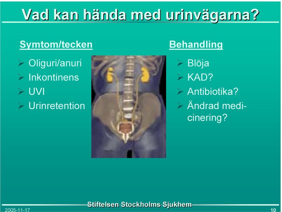 Inkontinens UVI Urinretention