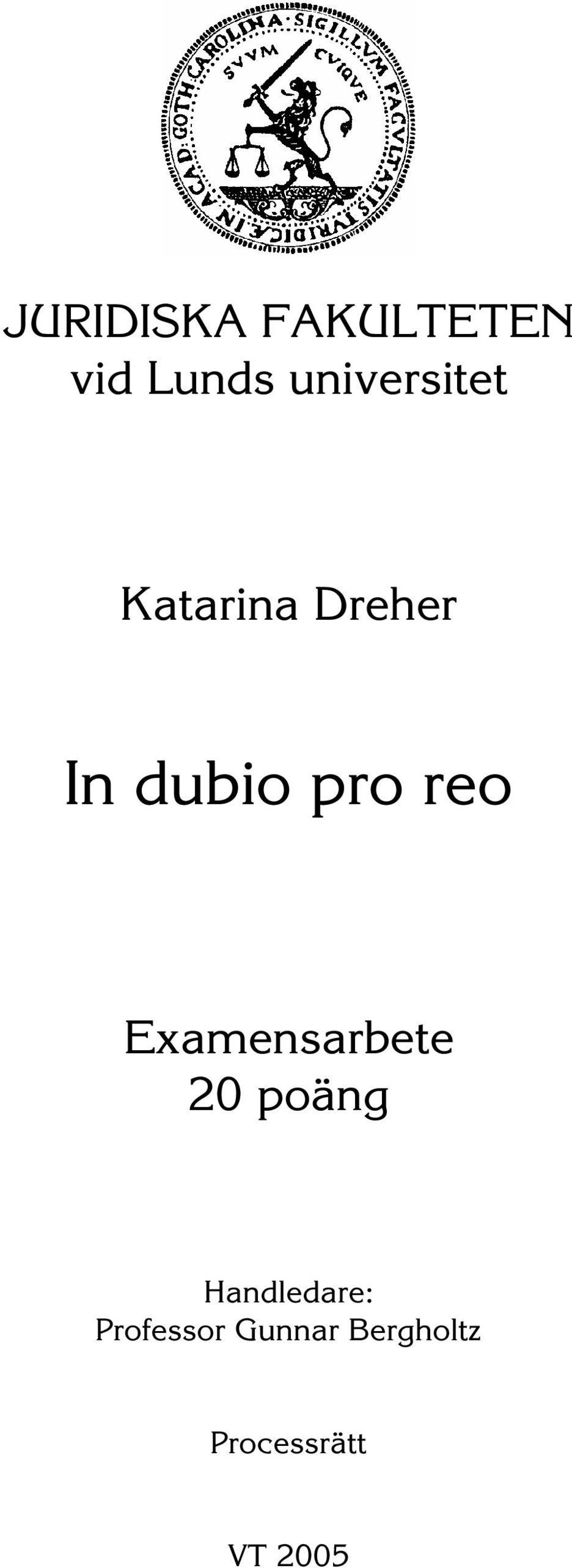 pro reo Examensarbete 20 poäng