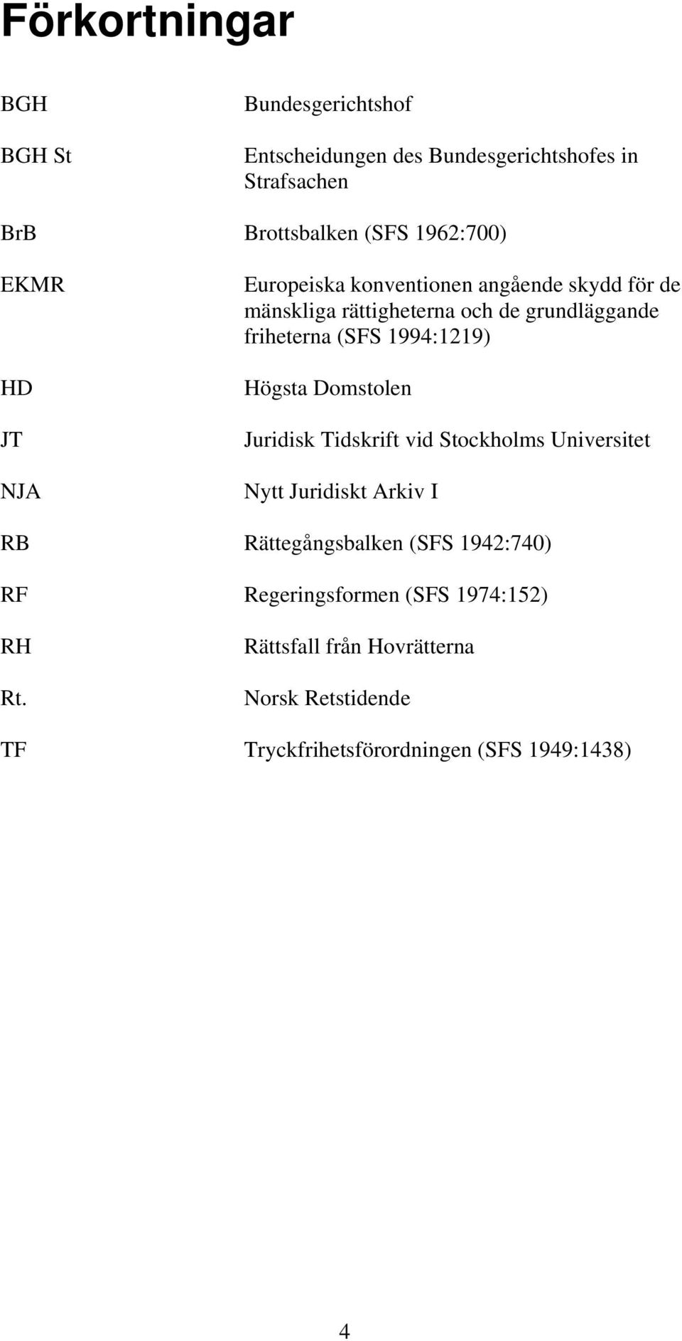 1994:1219) Högsta Domstolen Juridisk Tidskrift vid Stockholms Universitet Nytt Juridiskt Arkiv I RB Rättegångsbalken (SFS