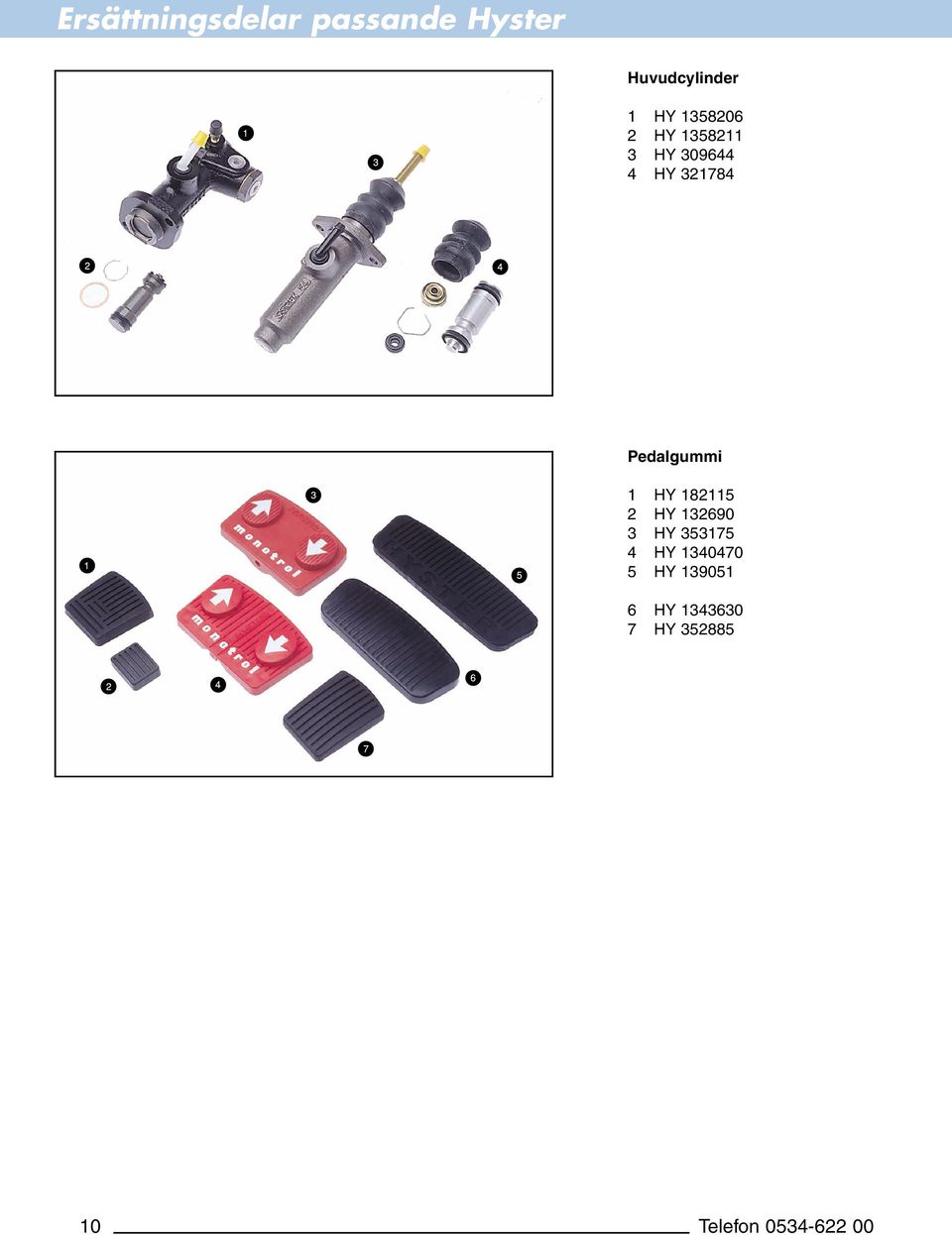 Pedalgummi 1 HY 182115 2 HY 132690 3 HY 353175 4 HY