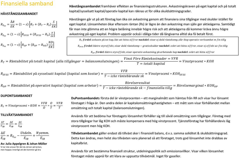 Hävstången går ut på att företag kan öka sin avkastning genom att finansiera sina tillgångar med skulder istället för eget kapital.