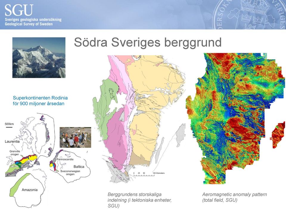 storskaliga indelning (i tektoniska enheter,