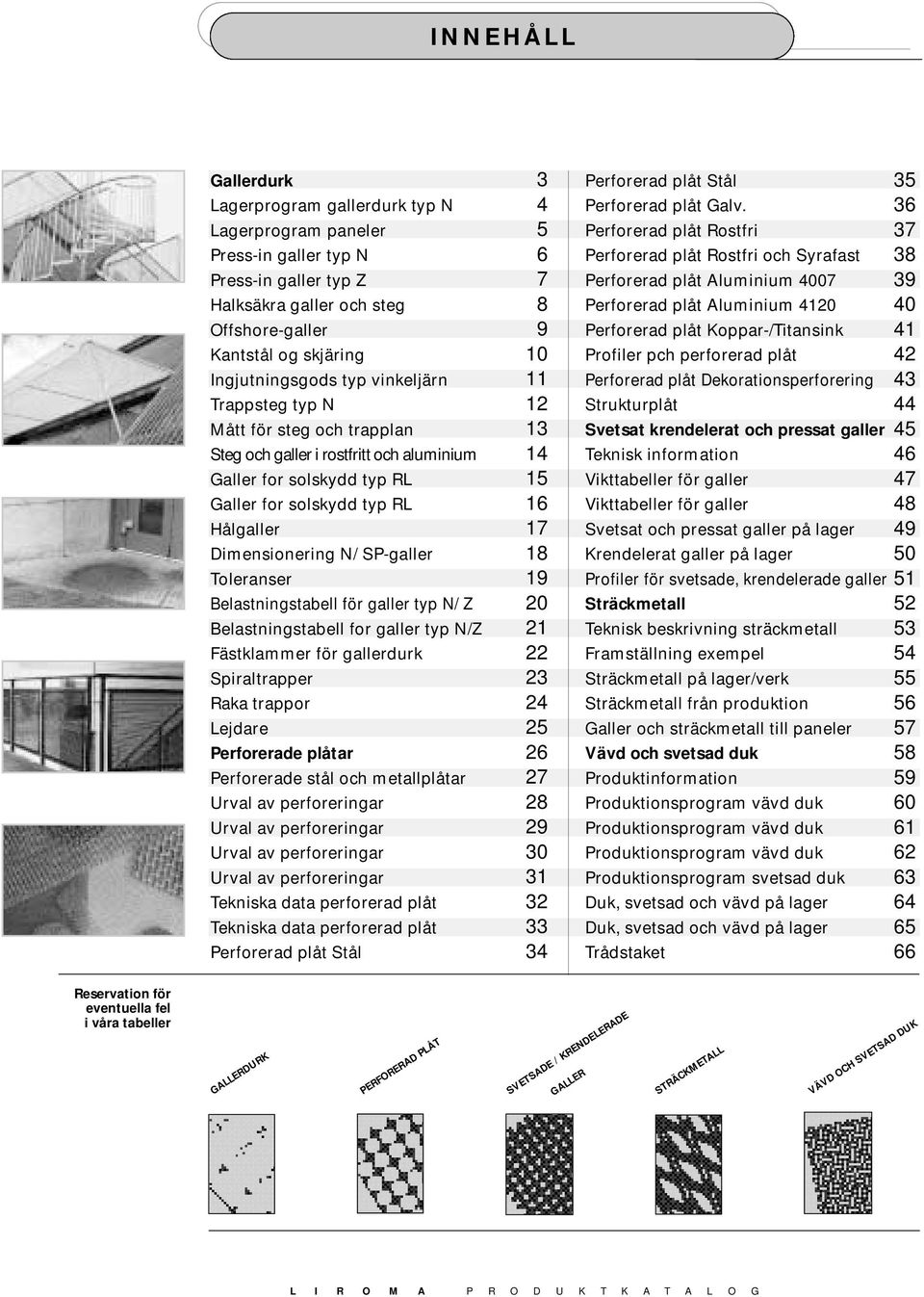 Belastningstabell för galler typ N/ Z Belastningstabell for galler typ N/Z Fästklammer för gallerdurk Spiraltrapper Raka trappor Lejdare Perforerade plåtar Perforerade stål och metallplåtar Urval av
