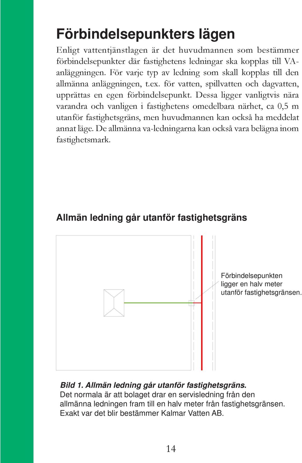 Dessa ligger vanligtvis nära varandra och vanligen i fastighetens omedelbara närhet, ca 0,5 m utanför fastighetsgräns, men huvudmannen kan också ha meddelat annat läge.