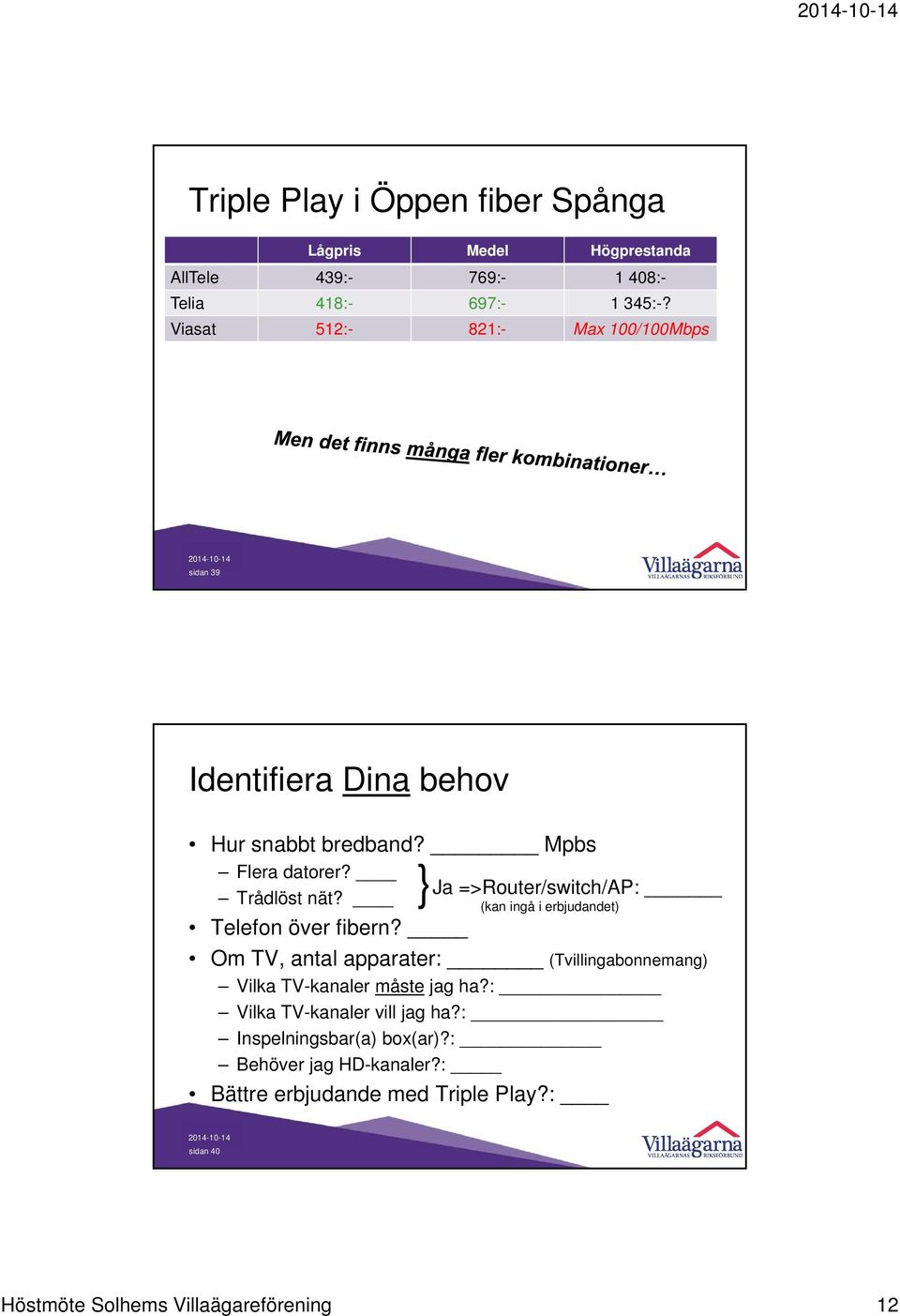 } Ja =>Router/switch/AP: (kan ingå i erbjudandet) Telefon över fibern?