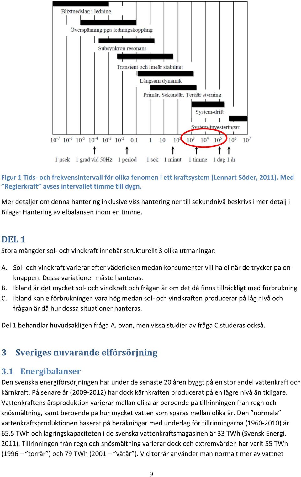 DEL 1 Stora mängder sol och vindkraft innebär strukturellt 3 olika utmaningar: A. Sol och vindkraft varierar efter väderleken medan konsumenter vill ha el när de trycker på onknappen.