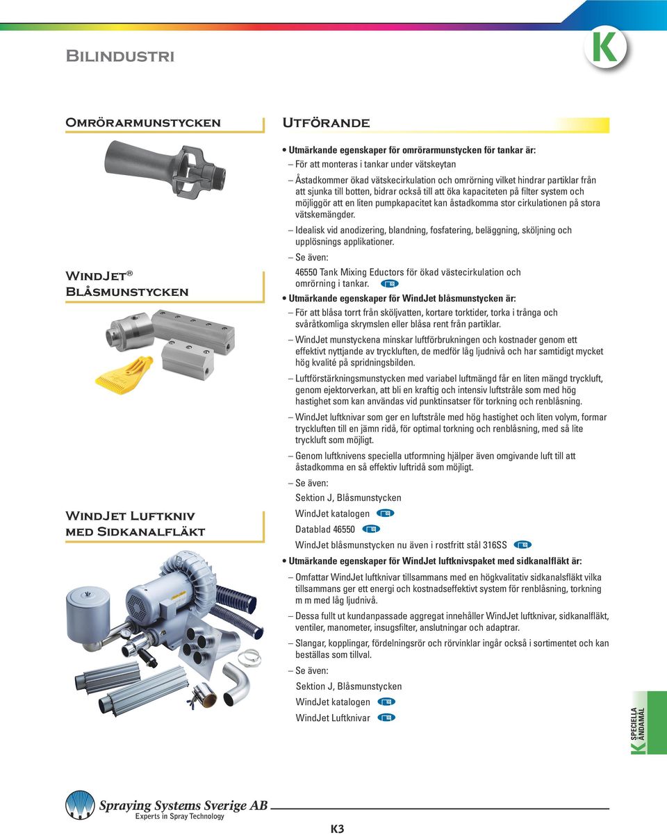 kan åstadkomma stor cirkulationen på stora vätskemängder. Idealisk vid anodizering, blandning, fosfatering, beläggning, sköljning och upplösnings applikationer.