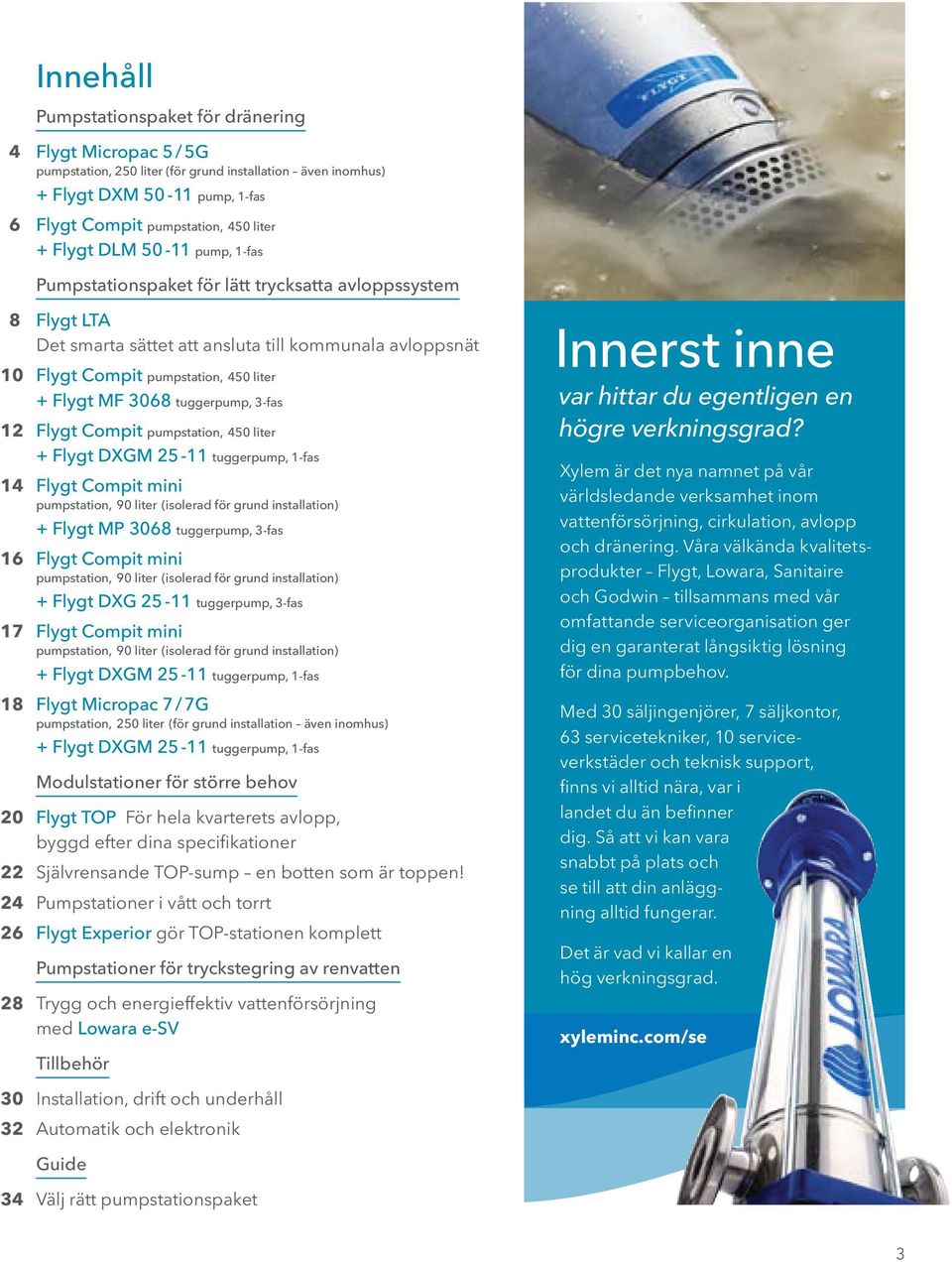 3068 tuggerpump, 3-fas 12 Flygt Compit pumpstation, 450 liter + Flygt DXGM 25-11 tuggerpump, 1-fas 14 Flygt Compit mini pumpstation, 90 liter (isolerad för grund installation) + Flygt MP 3068