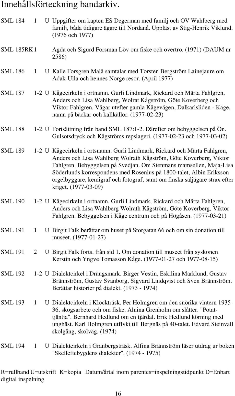 (1971) (DAUM nr 2586) SML 186 1 U Kalle Forsgren Malå samtalar med Torsten Bergström Lainejaure om Adak-Ulla och hennes Norge resor.