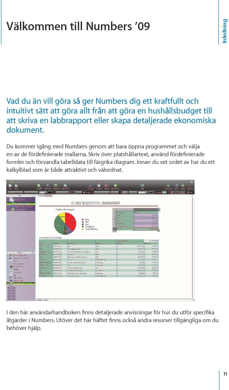 Skriv över platshållartext, använd fördefinierade formler och förvandla tabelldata till färgrika diagram.