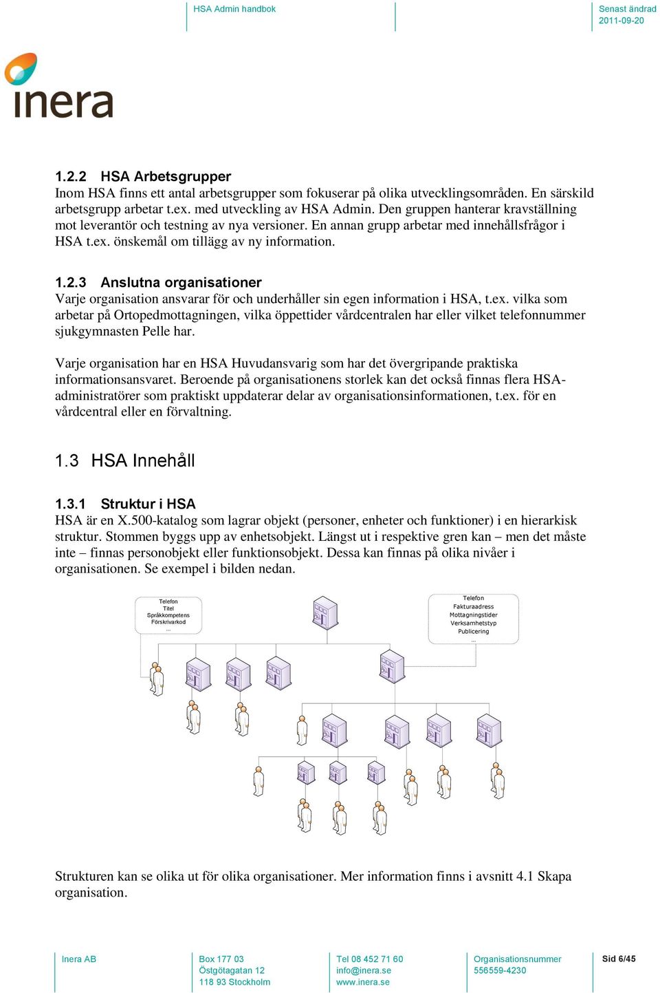 3 Anslutna organisationer Varje organisation ansvarar för och underhåller sin egen information i HSA, t.ex.