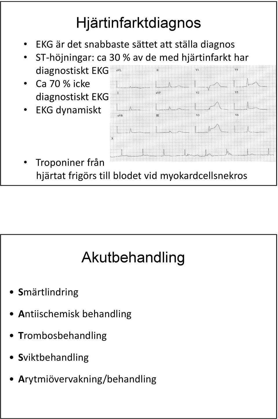 dynamiska Troponiner från hjärtat frigörs till blodet vid myokardcellsnekros Akutbehandling