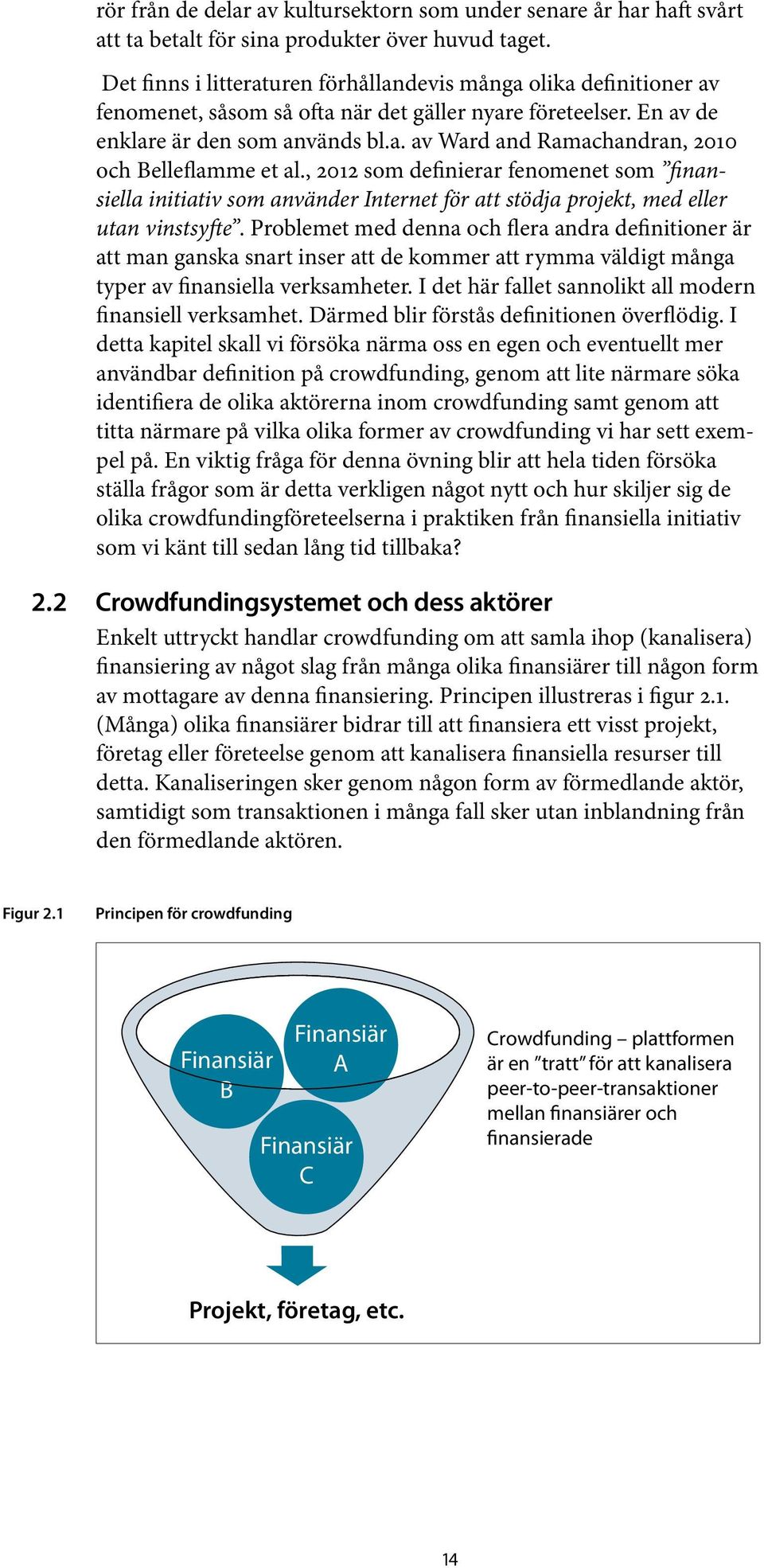 , 2012 som definierar fenomenet som finansiella initiativ som använder Internet för att stödja projekt, med eller utan vinstsyfte.