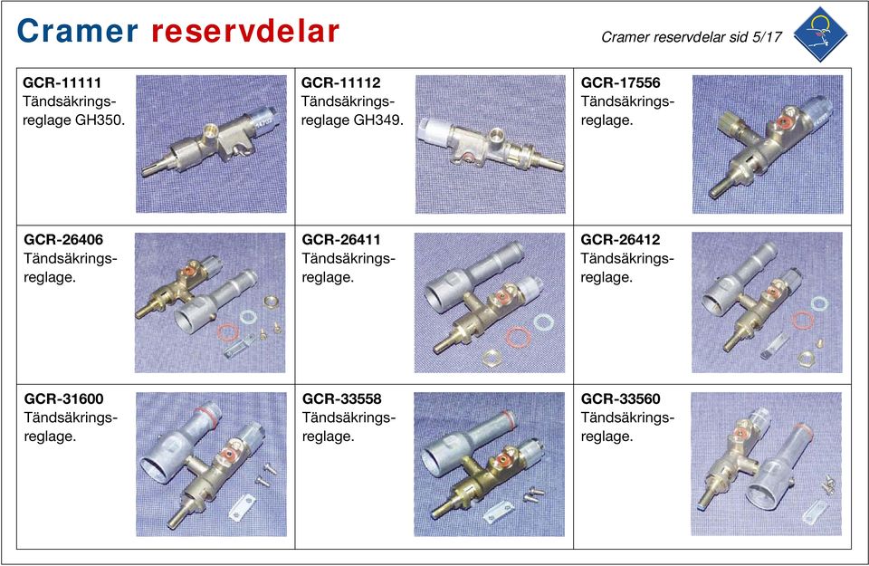 GCR-26406 Tändsäkringsreglage. GCR-26411 Tändsäkringsreglage.