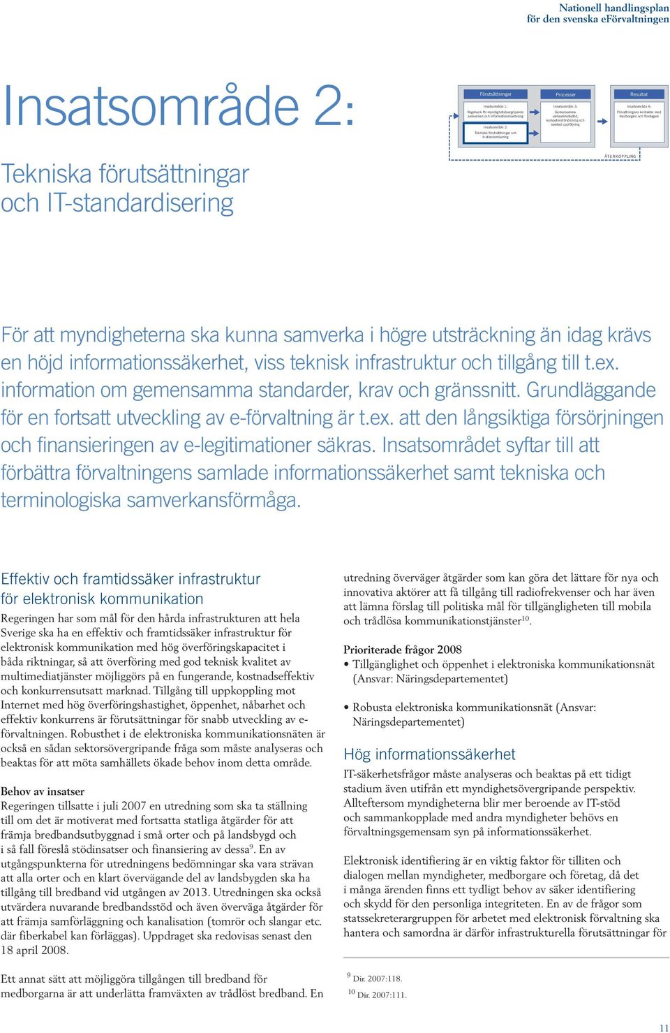 it-standardisering ÅTE R K OP P LING För att myndigheterna ska kunna samverka i högre utsträckning än idag krävs en höjd informationssäkerhet, viss teknisk infrastruktur och tillgång till t.ex.