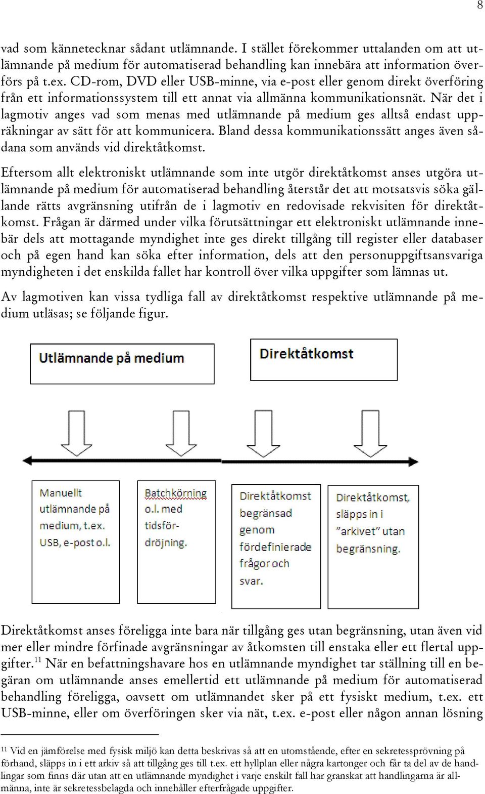 När det i lagmotiv anges vad som menas med utlämnande på medium ges alltså endast uppräkningar av sätt för att kommunicera.