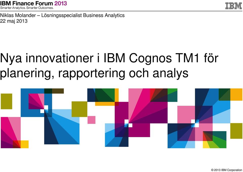 innovationer i IBM Cognos TM1 för