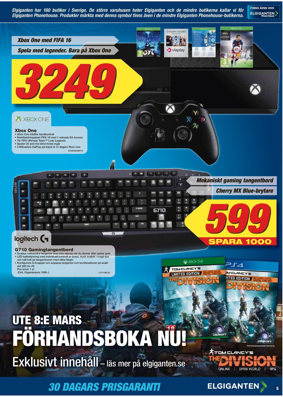 Bara på Xbox One 3249 Xbox One Xbox One trådlös handkontroll Neddladdningsbart FIF 16 med 1 månads E ccess Tre FIF Ultimate Team Loan Legends Spelet Ori and the blind forest ingår 3 Månaders ViaPlay
