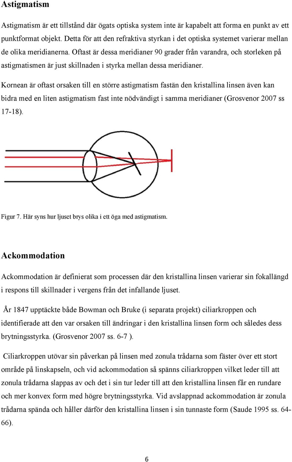 Oftast är dessa meridianer 90 grader från varandra, och storleken på astigmatismen är just skillnaden i styrka mellan dessa meridianer.