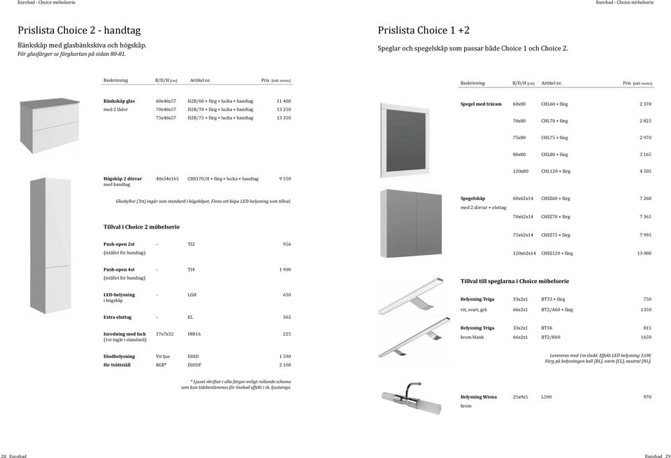 moms] Beskrivning B/D/H [cm] Artikel nr. Pris [inkl.